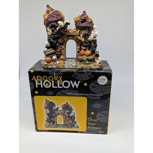 Vtg Spooky Hollow Ghost Town Archway Porcelain Halloween Village House Accessory